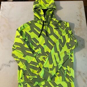 Neon Yellow and Black Thermafit Nike Hoodie